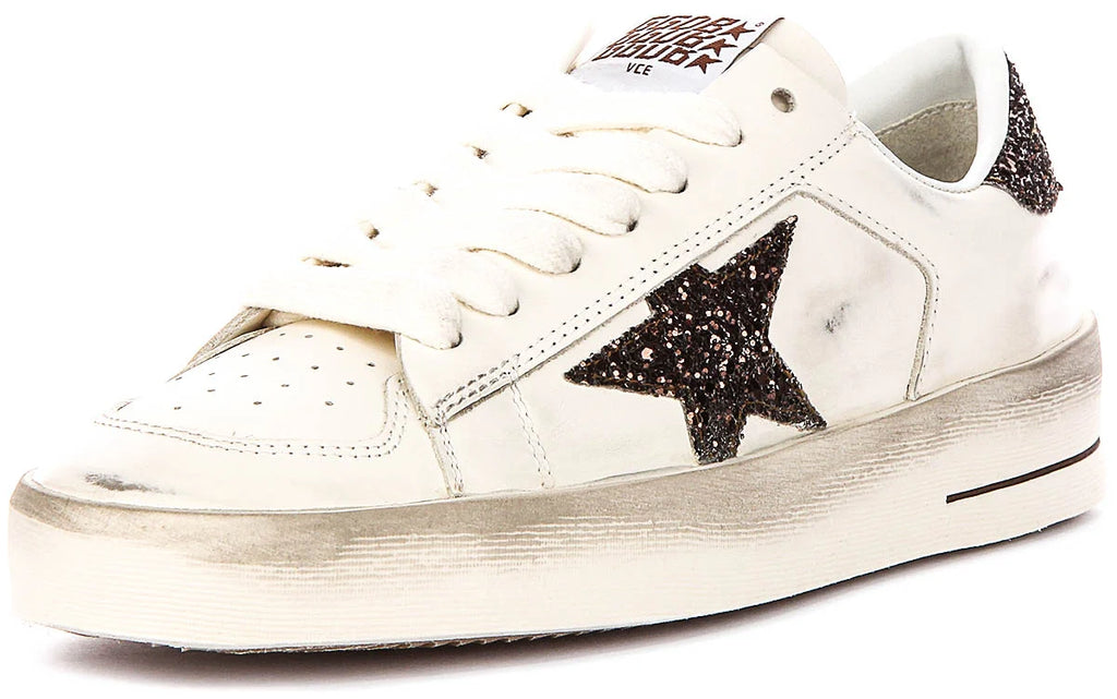Golden Goose Stardan In White Brown For Women
