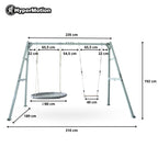 Doppelschaukel ZEST SWING HYP2014 mit Stahlgestell bis 180 kg mit Schaukel Storchennest und Hängematte