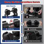 Verstellbare Kurzhanteln 5-in-1 2–12 kg 5 Gewichtsstufen mit Ablageschale Anti-Rutsch-Griff 2er Set