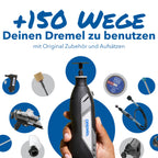 Akku-Rotationswerkzeug 8250 12 V 5000–30000 U/min bürstenlos mit 65 Zubehören 5 Aufsätzen 2 Akkus und Ladegerät