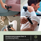 Massagepistole Mini Fascia Gun 550 g mit 4 Aufsätzen 4 Stufen und USB-C für Körper- und Faszienmassage