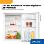 133L Kühlschrank ohne Gefrierfach KS516-V-H-010E 3 Glasablagen LED Gemüseschublade wechselbarer Türanschlag Energieklasse E