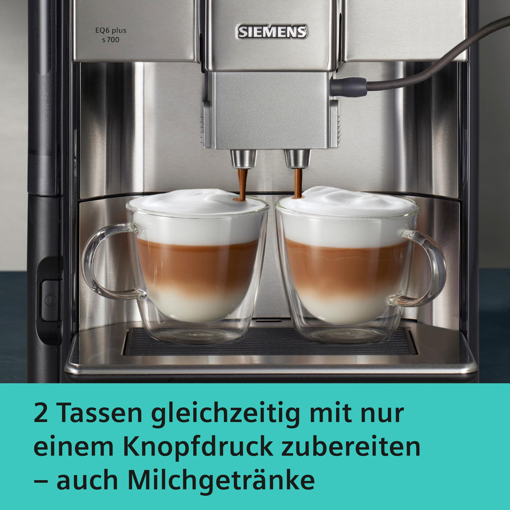 Kaffeevollautomat EQ6 plus s700 TE657503DE mit Milchsystem 12 Getränke Touchdisplay Keramikmahlwerk 1,7 l