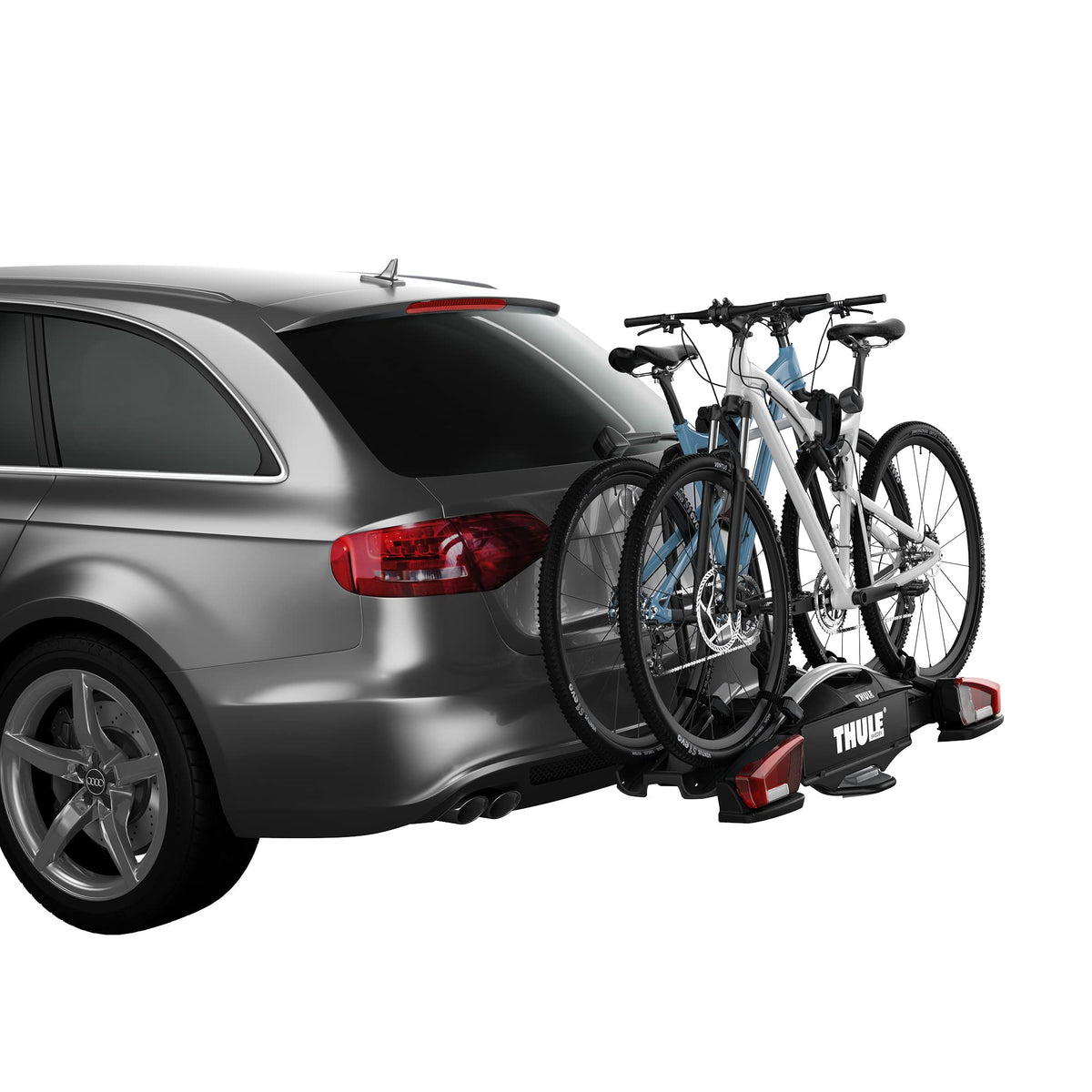 Fahrradträger für Anhängerkupplung VeloCompact 2 Bikes 13-polig faltbar 46 kg Ladekapazität Black Aluminum