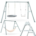 Doppelschaukel ZEST SWING HYP2014 mit Stahlgestell bis 180 kg mit Schaukel Storchennest und Hängematte