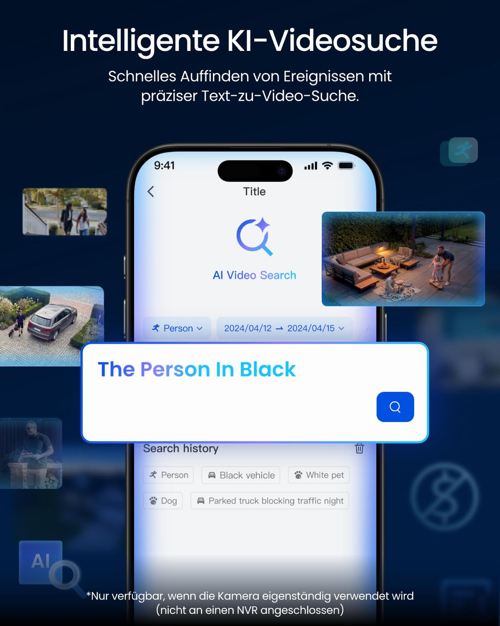 Dreifachobjektiv PoE Überwachungskamera außen 10MP+8MP 180° Panorama PTZ Auto-Tracking KI-Erkennung Farb- und IR-Nachtsicht 24/7-Aufzeichnung
