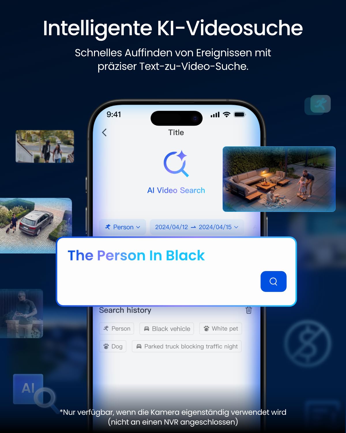 Dreifachobjektiv PoE Überwachungskamera außen 10MP+8MP 180° Panorama PTZ Auto-Tracking KI-Erkennung Farb- und IR-Nachtsicht 24/7-Aufzeichnung