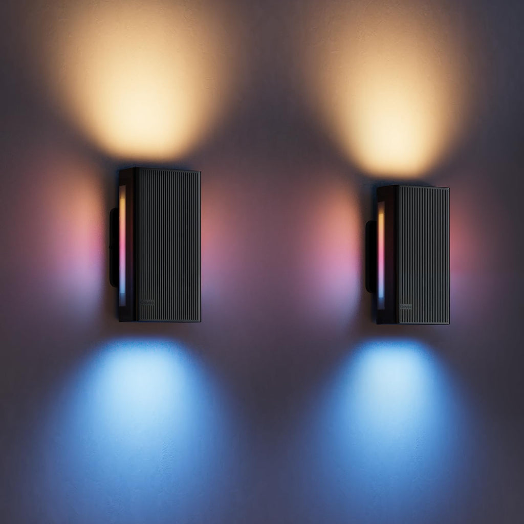 Outdoor UpDown LED Wandleuchten 2er Pack RGBICWW 1400 lm 2700K–6500K IP66 WLAN Bluetooth Matter kompatibel