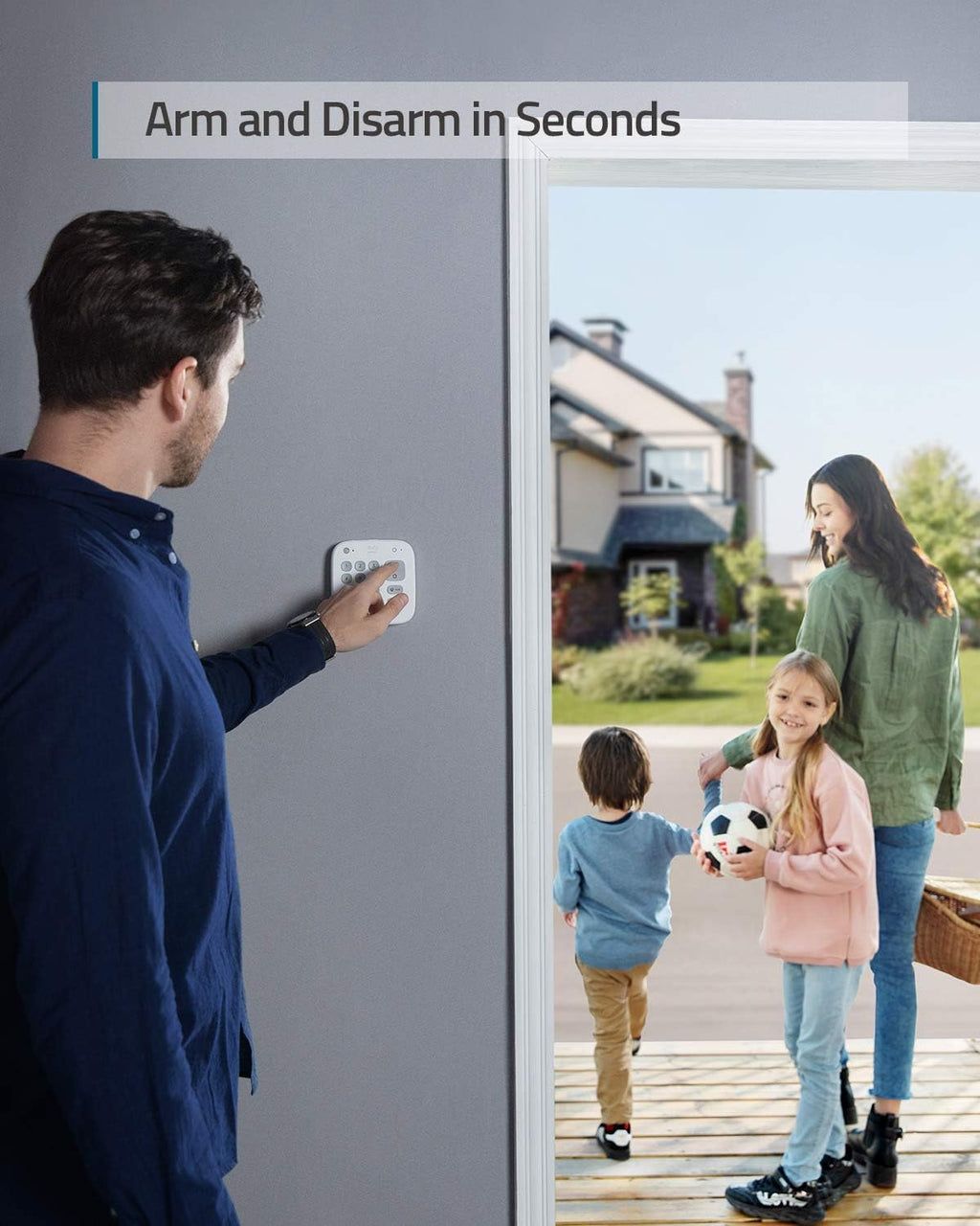 5-teiliges Smart Home Sicherheitssystem mit Bewegungssensor App-Steuerung 2560 x 1440 und 2 Tür- und Fenstersensoren