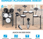 E-Drum Set 8-teilig Nitro Max Kit 10 Zoll Dual-Zone Snare Mesh Pads Bluetooth USB MIDI 440+ Sounds