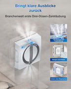 Fensterputzroboter W2 Pro Omni WG851-11 Glasreinigung 6-in-1 Station Win-SLAM 4.0 12-Stufen Schutz 3-Düsen Sprühkopf Weiß