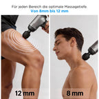 Massagepistole OM 4.0 Flex mit 8–12 mm Amplitude 5 Frequenzstufen 4000 mAh Akku 8 Aufsätzen und App