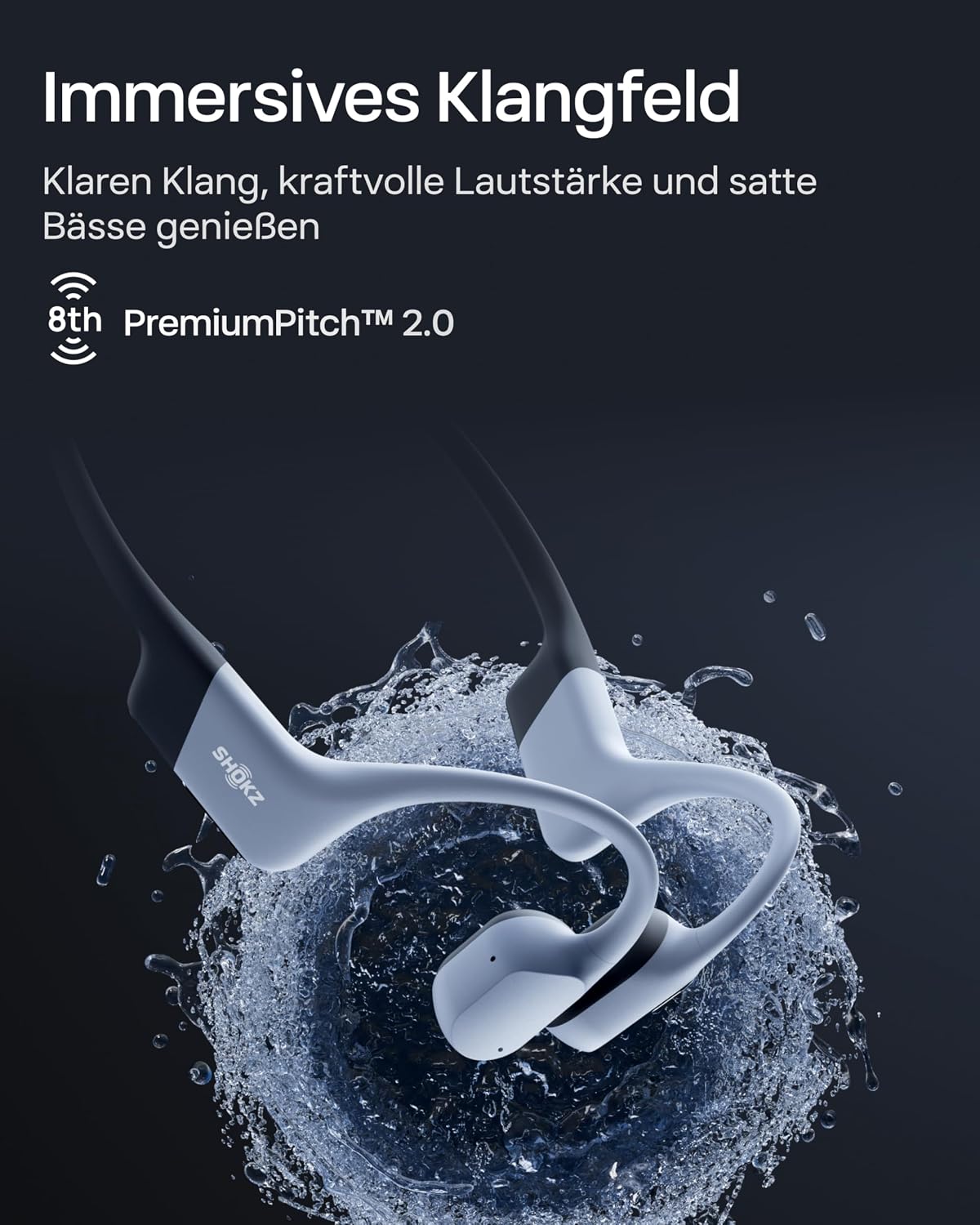 Knochenschall Schwimm Kopfhörer OpenSwim Pro S711 IP68 32GB MP3 Bluetooth 5.4 9h Kabelloses Laden Grau