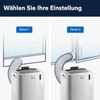 Mobile Klimaanlage PAC EM82 2,4 kW 9400 BTU mit Entfeuchter 24 h Timer 63 dB und Abluftschlauch