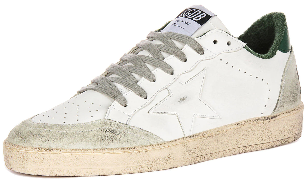 Golden Goose Ball Star In White Green for Men