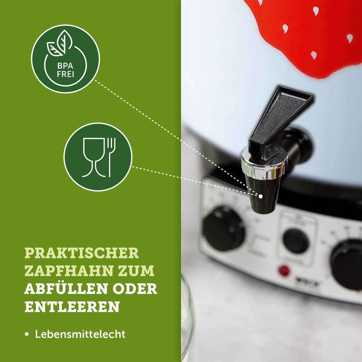 Einkochautomat WAT 15-A 29L 1800W Präzisionsthermostat Zeitschaltuhr Auslaufhahn Emaille