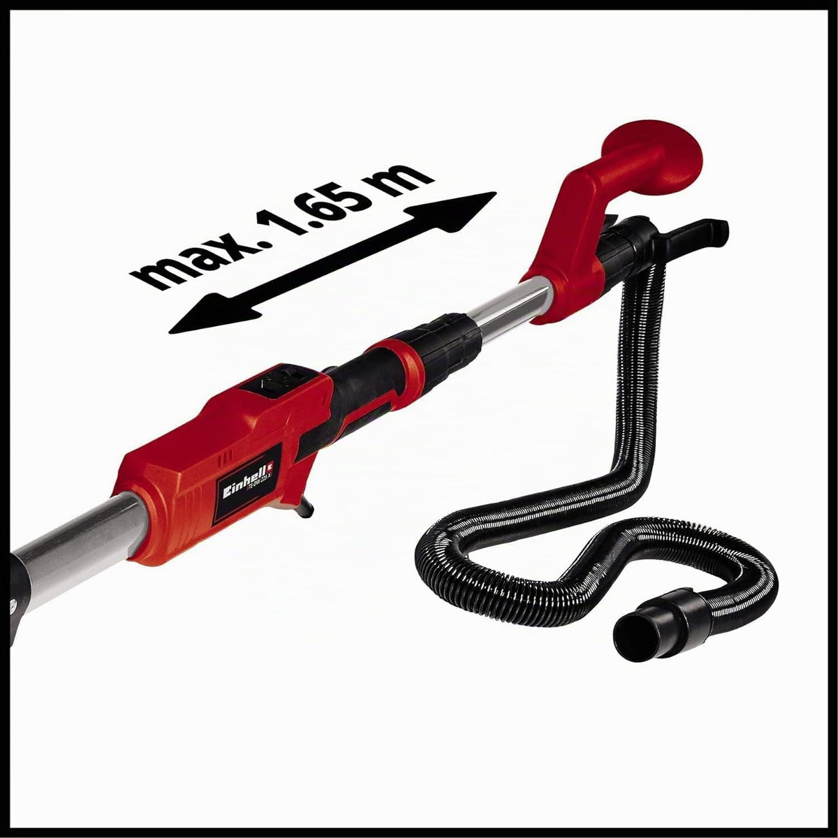 Trockenbauschleifer TE-DW 225 X 750 W 225 mm Schleifteller 600–1500 U/min Teleskopstiel bis 165 cm mit Schleifscheiben im Koffer