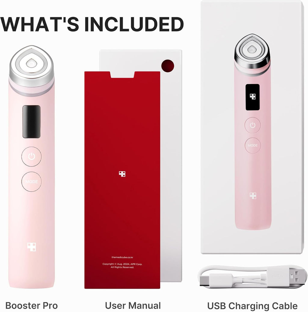 LED Hautpflegegerät Age-R Booster Pro Pink 6-in-1 Gesichtsgerät für Hautpflege Pore Care LED Gerät Kosmetik