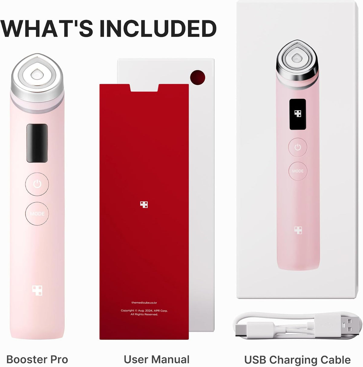 LED Hautpflegegerät Age-R Booster Pro Pink 6-in-1 Gesichtsgerät für Hautpflege Pore Care LED Gerät Kosmetik