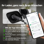 Mobile Wallbox deM2D11B10 11 kW Typ 2 Ladegerät 3-phasig 6-16 A mit App-Steuerung 10 m Ladekabel CEE 16A 400V