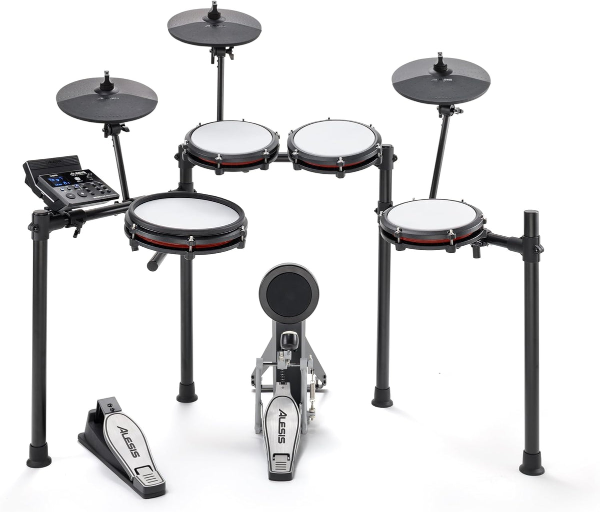 E-Drum Set 8-teilig Nitro Max Kit 10 Zoll Dual-Zone Snare Mesh Pads Bluetooth USB MIDI 440+ Sounds
