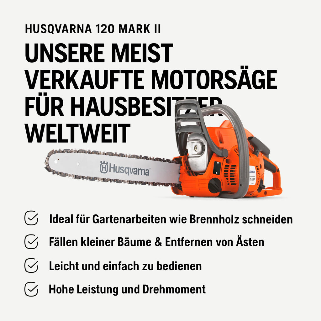 Benzin-Kettensäge 120 Mark II 967861903 38,2 cm³ 1,4 kW 14 Zoll Schiene H37 Kette 16,8 m/s