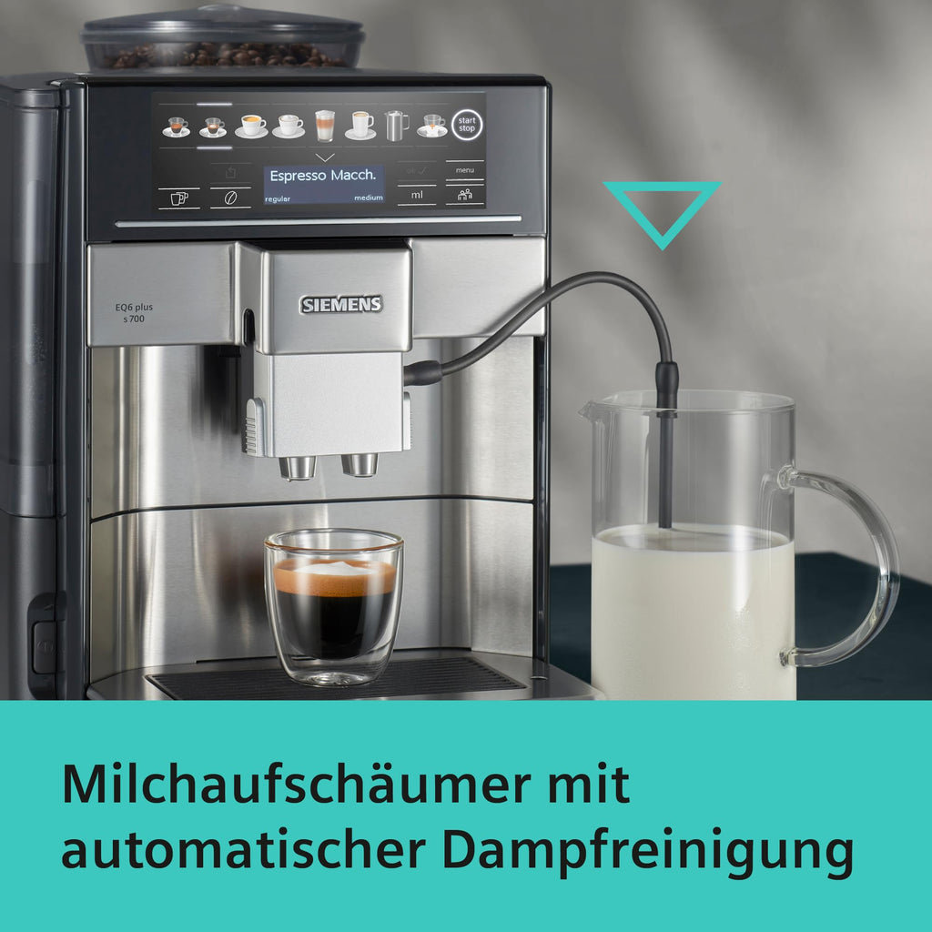 Kaffeevollautomat EQ6 plus s700 TE657503DE mit Milchsystem 12 Getränke Touchdisplay Keramikmahlwerk 1,7 l