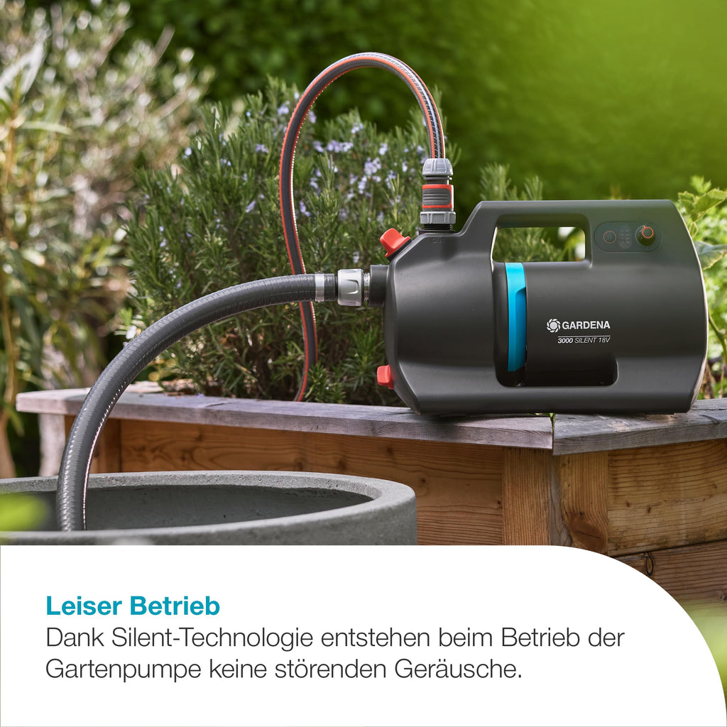 Akku-Gartenpumpe 3000 Silent 18V P4A 3000 l/h 14610-20 mit Akku und Ladegerät für Gartenbewässerung