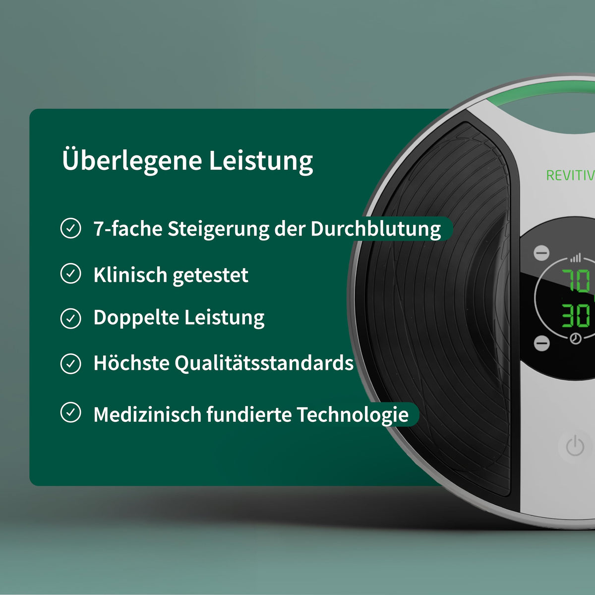 Durchblutungs-Stimulator Medic mit NMES-Technologie und TENS-Pads zur Anwendung an Beinen und Körper kabellos