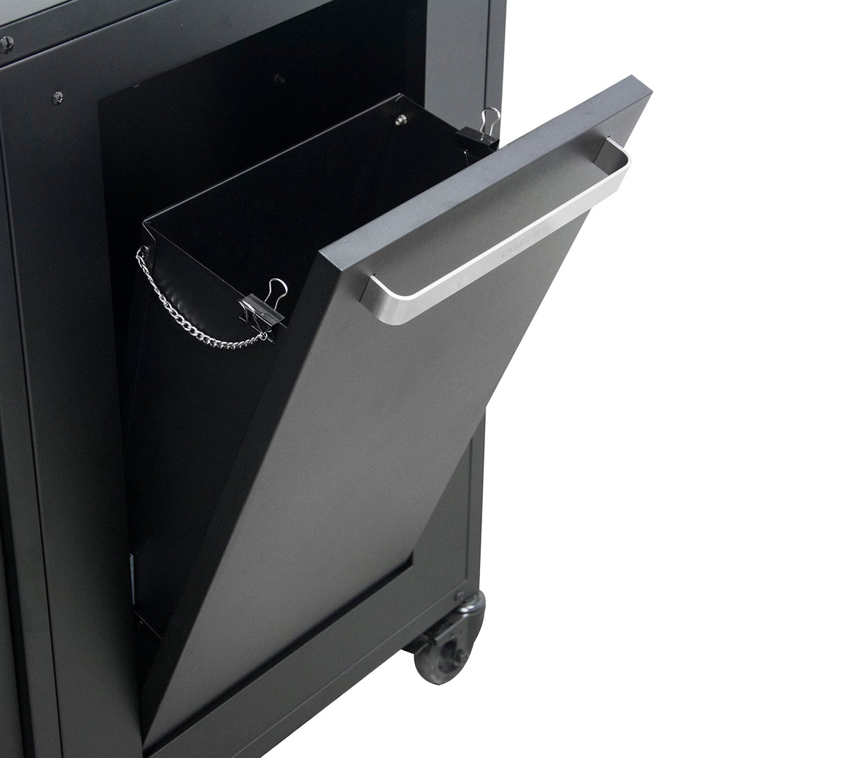 Outdoor-Küchenschrank mit Edelstahlplatte 2 Türen 4 Rollen Gasflaschenhalterung 127 x 67 x 90 cm