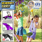 Ninja Hindernisparcours für Kinder Slackline Set 16,8 m mit Kletternetz Seilleiter Gymnastikringen Outdoor Trainingsgerät