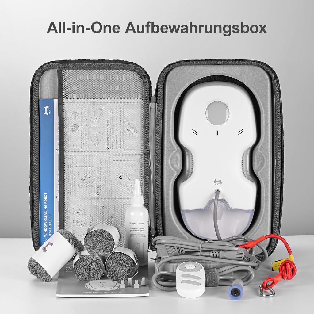 Fensterputzroboter S7+ mit Sprühfunktion 6500 Pa Saugkraft 80 ml Wassertank inklusive 8 Reinigungstücher und Transportkoffer