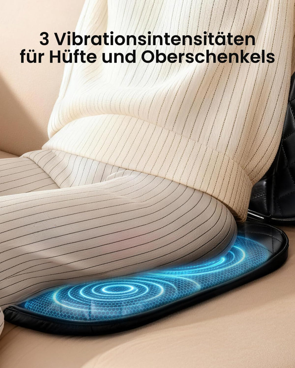 Shiatsu Massagesitzauflage für Rücken und Nacken 12 Massagerollen 3 Massagezonen Wärmefunktion Sitzvibration Verstellbare Nackenmassage