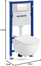 Vorwandelement WC Set DALIA Wand WC spülrandlos Tornado Spülsystem mit Soft-Close Sitz und Bedienplatte Weiß