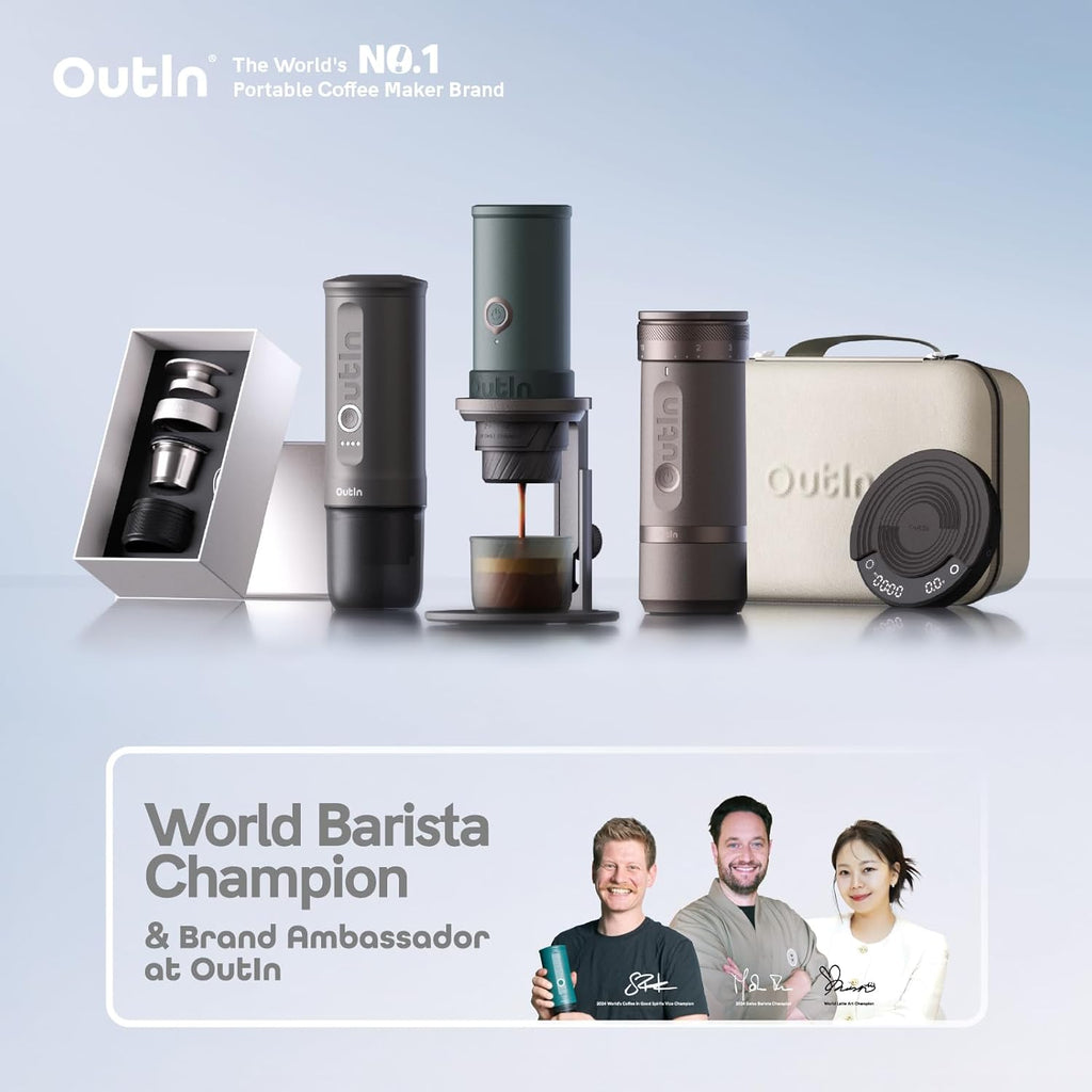 Espressomaschine tragbar Nano OTEM-01-SG-UK Akku USB-C Selbsterhitzung 20 Bar 2-in-1 Kapsel gemahlener Kaffee Space Grey