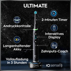 Elektrische Zahnbürste iO Series 10 7 Putzmodi iO Sense 3 Aufsteckbürsten Lade-Reise-Etui Schnellladestation