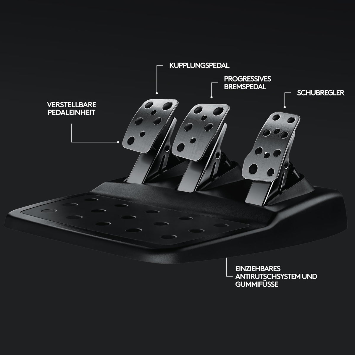 Gaming Rennlenkrad G29 mit 900° Lenkbereich Force Feedback Edelstahlpedalen und Leder-Lenkrad für PS5 PS4 PC Mac