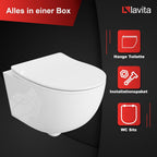Vorwandelement WC Set DALIA Wand WC spülrandlos Tornado Spülsystem mit Soft-Close Sitz und Bedienplatte Weiß