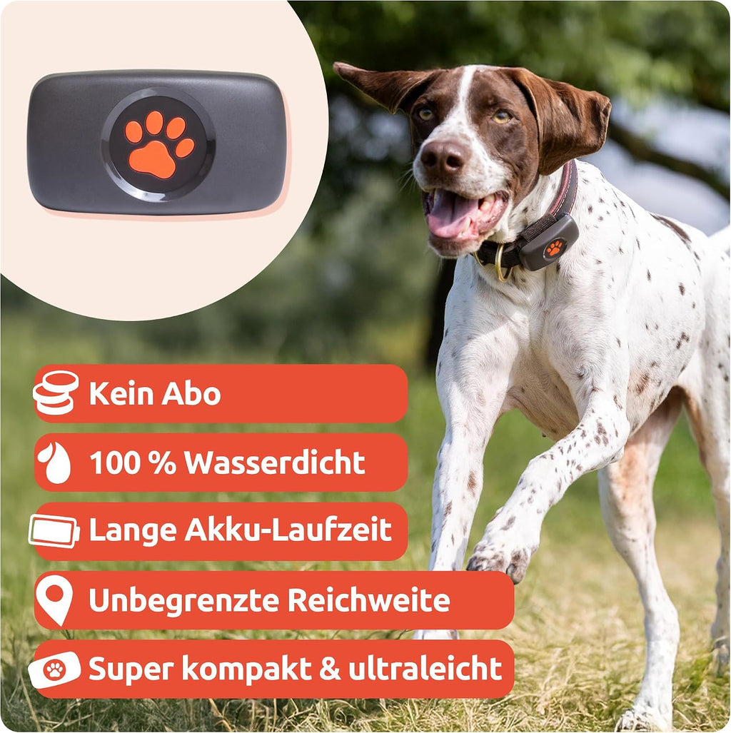 GPS Hundetracker ohne Abo Satellitenortung Echtzeit Standort Tracking wasserdicht universell Halsband