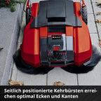 Akku-Kehrmaschine TE-SW 18/610 Li-Solo 18 V mit 61 cm Kehrbreite 20 l Schmutzbehälter verstellbarem Lenker und abnehmbarer Lippe