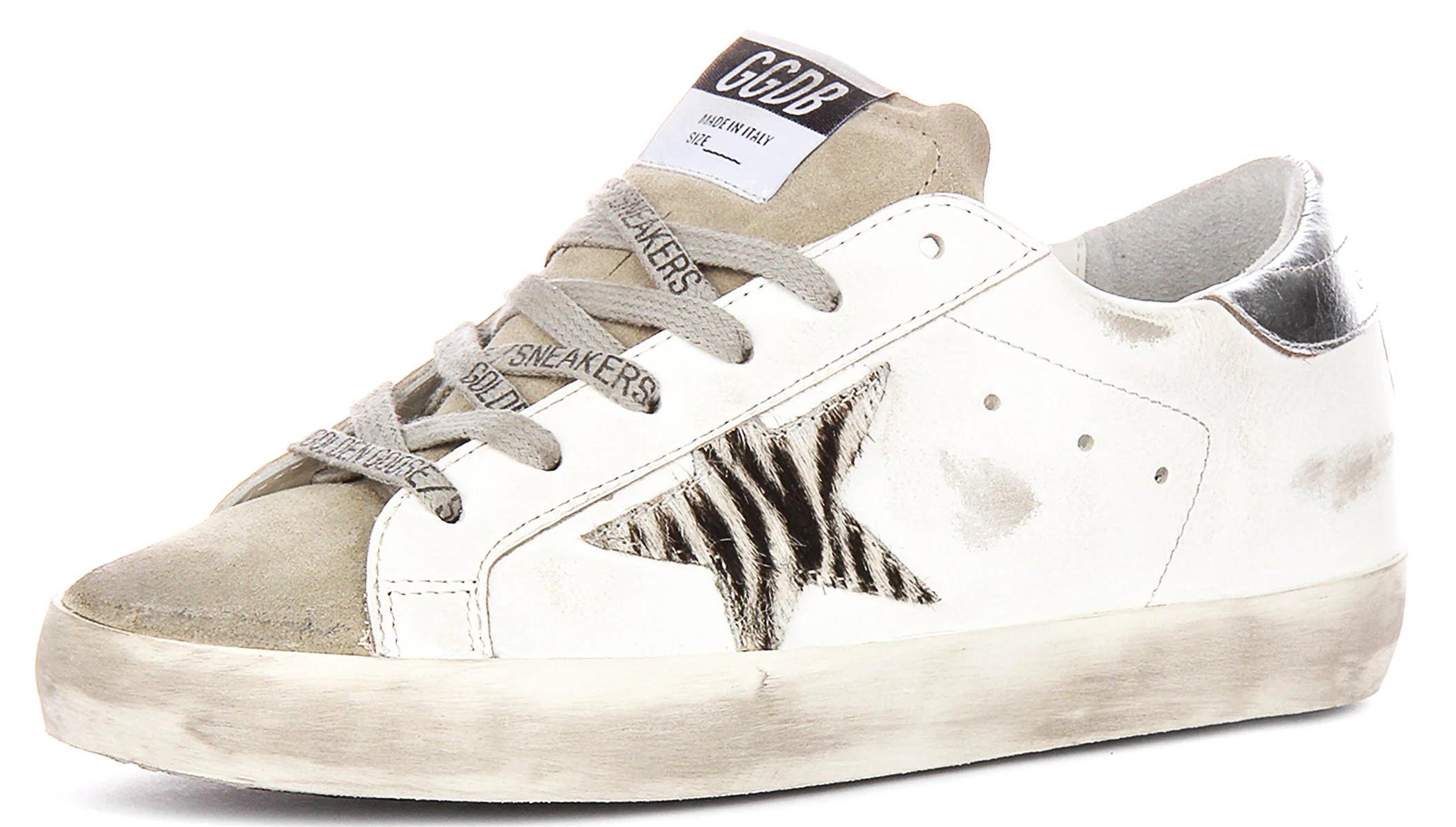 Golden Goose Super Star In White Silver For Women