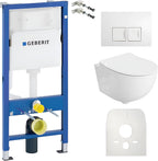 Vorwandelement WC Set DALIA Wand WC spülrandlos Tornado Spülsystem mit Soft-Close Sitz und Bedienplatte Weiß