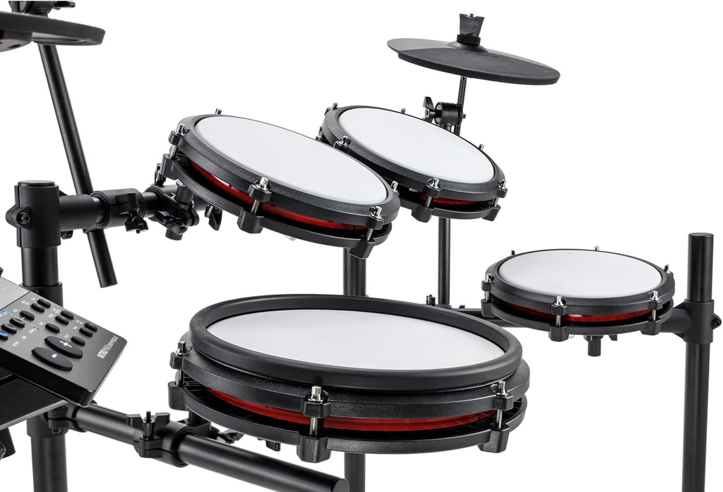 E-Drum Set 8-teilig Nitro Max Kit 10 Zoll Dual-Zone Snare Mesh Pads Bluetooth USB MIDI 440+ Sounds