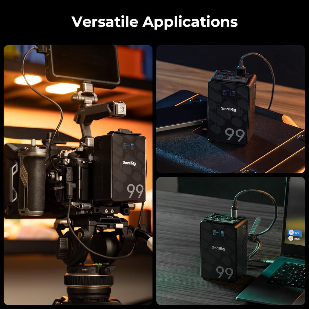 Mini V-Mount Akku VB99 SE 99Wh 6800mAh mit PD 65W USB-C Schnellladung D-TAP Dual DC OLED-Display