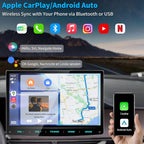 Android 13 Autoradio 10,1 Zoll Wireless Apple CarPlay Android Auto Navi DAB+ 1 DIN Bluetooth 8 Core 32GB WiFi 4G GPS Rückfahrkamera