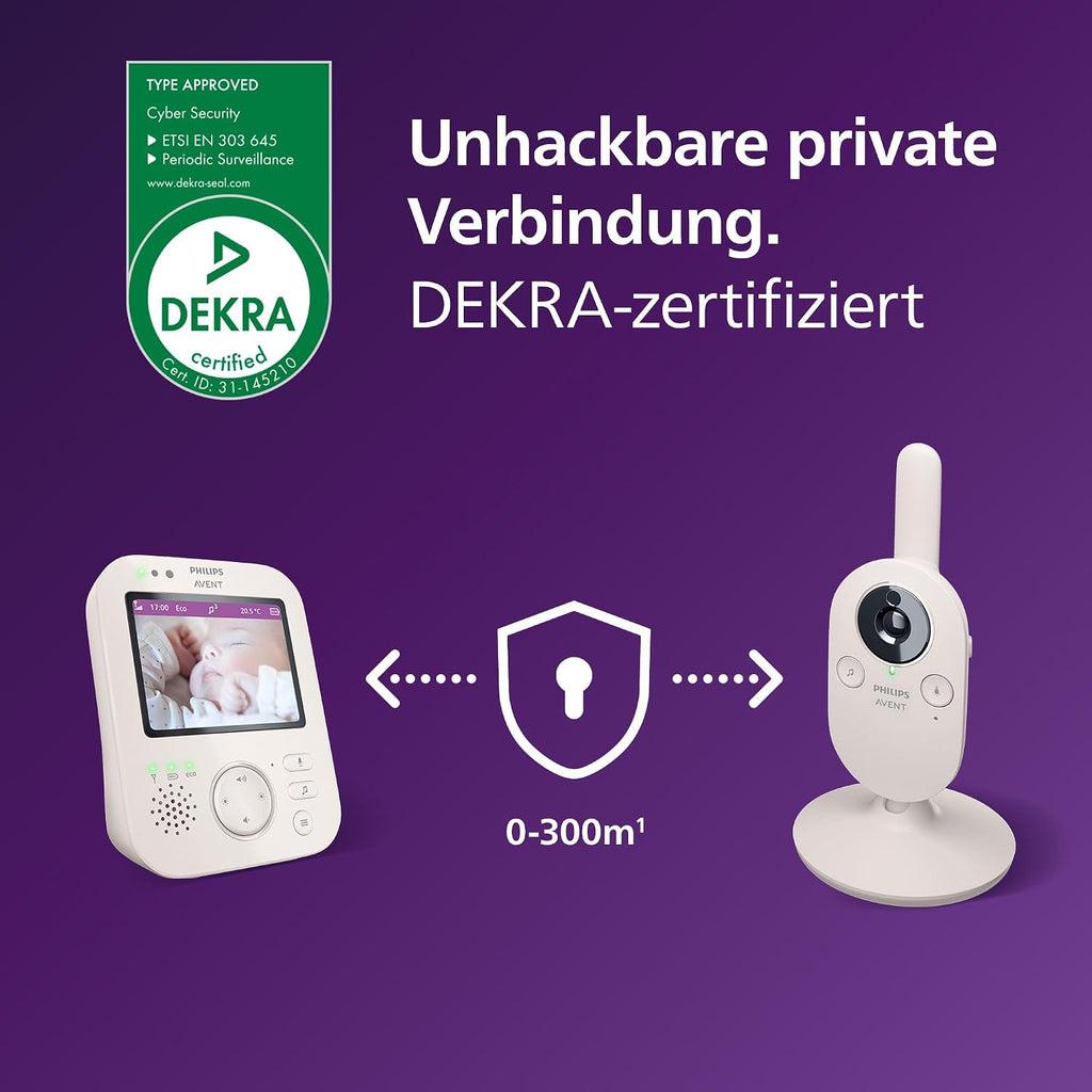 Video Babyphone mit Kamera SCD891/26 3,5 Zoll Display 720p Nachtsicht Temperaturüberwachung Schlaflieder