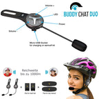 Bluetooth Helm Headset Duo 2er Set Intercom Gegensprechanlage DSP Geräuschunterdrückung 1000 m Freisprechanlage Fahrrad Ski Arbeit