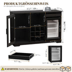 Barschrank mit Kühlschrank WR003B 120 x 40 x 78 cm LED-Beleuchtung 9 Weinregale Bewegungssensor