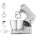 Küchenmaschine Titanium Chef Baker KVC65.001WH 1200 W 5 L Edelstahlschüssel mit Waage und Patisserie Set