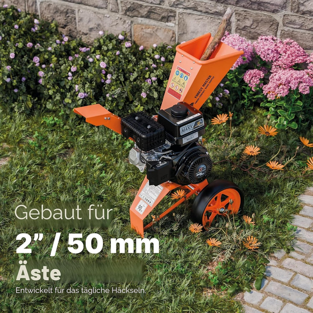 Benzin Gartenhäcksler FM6DD 4-Takt Motor 6 HP für Äste bis 50 mm Direktantrieb mit doppelseitigen Klingen